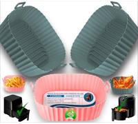 KRAPPS Accessori per Friggitrice ad Aria, Teglia in Silicone, Cestello per Air Fryer Liners Applicabile, Teglie per Friggitrice ad Aria - Accessori in Silicone
