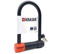 KRASER KR120M Lucchetto a U Blocco Ruota, Robusto, Omologato SRA, Alta Sicurezza Testata, Arco 120x220mm ø18mm Doppia Chiusura, Serratura Antistrappo, Antifurto U Lock per Moto, Scooter