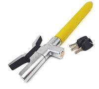 KRASER WA839Y Antifurto Auto Blocca Sterzo Alta Sicurezza, Blocca Volante Giallo Più Visibile Deterrente, 3 Chiavi Antiscasso, Acciaio Inossidabile, Martello Emergenza, Bloccasterzo Automobile