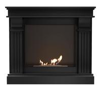KRATKI August Caminetto a portale a bio-etanolo per interni | Caminetto indipendente | Alloggiamento in MDF con inserto in acciaio, contenitore Biosafe da 0,75 l, certificato TÜV | Nero, 97,9x115cm