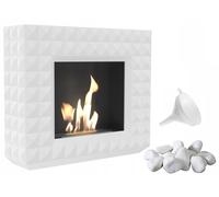 Kratki Camino a Portale EGZUL TÜV bianco pietre decorative set