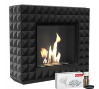 Kratki Camino a Portale EGZUL TÜV nero pietre decorative set