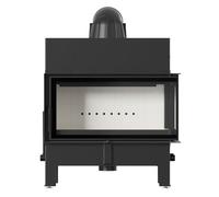 Camino in acciaio KRATKI FLOKI L destra 12 kW Ø 200 porta a chiusura