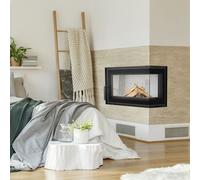 Kratki Camino in acciaio SIMPLE destro 6 kW Ø 150 porta a chiusura automatica