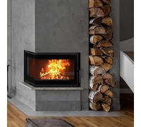 Kratki Camino in acciaio SIMPLE destro 6 kW Ø 150 thermotec nero