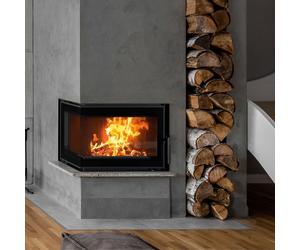 Kratki Camino in acciaio SIMPLE destro 6 kW Ø 150 thermotec nero