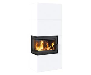 Kratki Camino Modulari Simple Box 8 kW Ø 200 Bianco porta a chiusura automatica