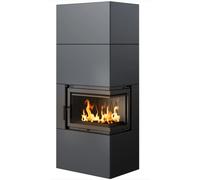 Kratki Camino Modulari Simple Box 8 kW Ø 200 Black porta a chiusura automatica