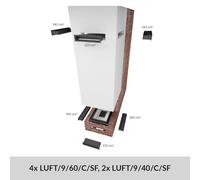 Kratki Camino NBC 500/500 8 kW Ø 200 porta sollevabile thermotec nero