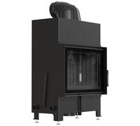 Kratki Comignolo aereo FLOKI S semplice 8 kW Ø 160 con termotec nero e chiusura.