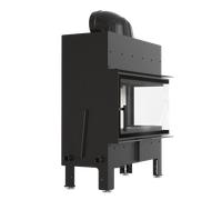 Camino in acciaio KRATKI FLOKI L destra 12 kW Ø 200 porta a chiusura