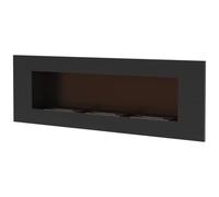 KRATKI Delta 3 Caminetto a bioetanolo per interni | Per montaggio a parete o incasso l Biocontenitore 0,6 l, certificato TÜV | Acciaio, 40 x 120 cm, nero