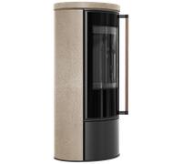 KRATKI ERIK Ø150 5,5 kW stufa ceramica GOLD SATIN maniglia Jatoba coperchio