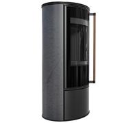KRATKI ERIK Ø150 5,5 kW stufa ceramica GRAFITE SATIN coperchio acciaio chiusura [EEK: A]