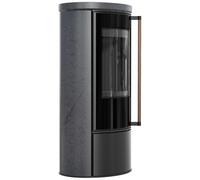 KRATKI ERIK Ø150 5,5 kW stufa ceramica GRAFITE SATIN coperchio chiusura maniglia