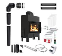 KRATKI FLOKI S 8kW ECO Ø160 Inserto Camino Nero con kit montaggio