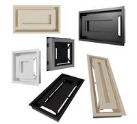 Kratki Griglia di ventilazione per camini in acciaio inox verniciato a polvere, leggera, 20,1 x 42,9 x 4,1 cm, grafite Wind