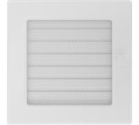 Griglia di ventilazione KRATKI griglia per camino 17 cm x 17 cm bianca con tende