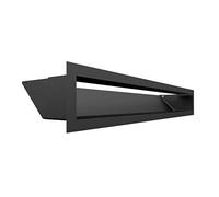 KRATKI griglia di ventilazione AIR | Griglia aria calda 9 x 60 cm | Nero | Griglia di scarico per ventilazione camino | Presa d'aria con un angolo di 45 gradi