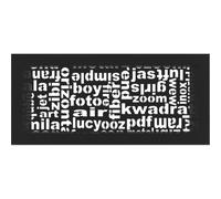 Kratki Griglia di ventilazione decorativa per camini, decorata con lettere bianche per interni moderni, in acciaio inox verniciato a polvere, leggera, 35,1 x 15,2 x 4,5 cm, nero ABC