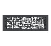 Kratki Griglia di ventilazione decorativa per camini, decorata con lettere bianche per interni moderni, in acciaio inox verniciato a polvere, leggera, 15,2 x 45,6 x 4,5 cm, grafite ABC