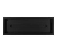 Kratki Griglia di ventilazione decorativa per camini, decorata con lettere bianche, per interni moderni, in acciaio inox verniciato a polvere, leggera, 15,1 x 46,9 x 4,1 cm, colore nero