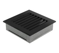 Griglia di ventilazione KRATKI FRESH | 17 x 17 cm | Nero | Griglia aria calda con lamelle in acciaio | Griglia di scarico per ventilazione camino | Per ogni tipo di interno