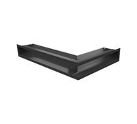 KRATKI Griglia di ventilazione per caminetti Griglia angolare sinistra con presa d'aria coperta 45 gradi Acciaio verniciato a polvere 60x40x9cm Nero