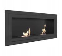 KRATKI Juliet 1500 - Caminetto da parete a bioetanolo per interni, con TÜV in acciaio verniciato a polvere, moderno camino a parete con etanolo, 150 x 65 cm