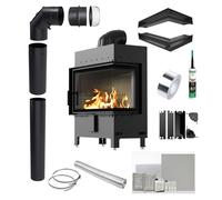 KRATKI LUCY inserto camino destro 14 kW Ø200 NERO kit da incasso