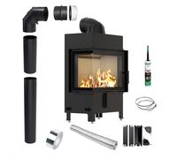 KRATKI LUCY Inserto camino sinistro 12 kW Ø 200 Kit di montaggio Ecodesign