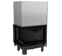 KRATKI MBZ Inserto per camino a legna con presa d'aria Conforme BImSchV 2 13 kW Efficienza termica 81% Acciaio Rivestimento Thermotec nero Porta a ghigliottina 140 x 83,7 cm