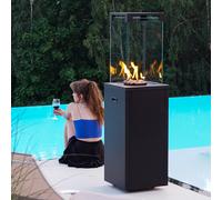 Kratki Stufa a Gas da Esterno 8,2kW nero Propano Butano G31/37mbar Efficiente