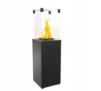 KRATKI Stufa a gas Patio Slim in acciaio per uso esterno, L41,5 x H142,9 x P41,2 cm, potenza termica fino a 8,2 kW, gamma di potenza 4,9-8,2 kW, peso 43,9 kg, funziona con gas liquido GPL
