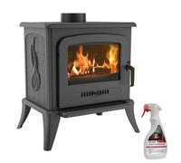 KRATKI Stufa a legna in ghisa KOZA K7 5kW Ø130mm - riscaldamento efficiente gamma di potenza 3-8kW, Stufa in ghisa ECO-DESIGN - Stufe Classe di efficienza energetica A con Detergente vetrocamino