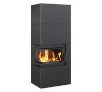 Camino Modulari Simple Box 8 kW Ø 200 nero porta a chiusura automatica