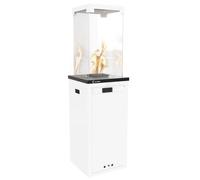 KRATKI Stufa da terrazza a gas PATIO LIGHT 144,4 x 37 x 37 cm bianco camino