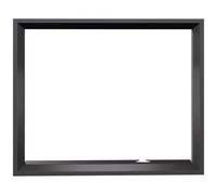 Kratki Telaio per camino decorativo Basic Front, montaggio semplice in acciaio verniciato a polvere, nero, 78,8 x 63 x 7,5 cm, per NADIA 13G