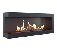 KRATKI TÜV Biocamino Angolare 1200x280 mm Camino a Parete Biocamino Decorativo Nero