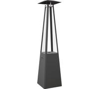 KRATKI Umbrella Riscaldatore a gas Esterno Moderno 12 kW Design decorativo alla moda adatto per il giardino, patio Sistema di controllo di sicurezza Alimentato a propano In acciaio e vetro Nero