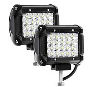 Kraumi Faro da Lavoro 12V 24V, 4’’ Cree Fari Led 144W 10,500lm Fari di Profondità Impermeabile IP67 Luci di Lavoro Fuoristrada per Moto Auto ATV SUV Trattore, 24 LEDS, 6500K, (2 PCS)…