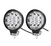 Kraumi Faro da Lavoro, 2 X 42W Tondo Fari Led 12V 24V Fari di Profondità Impermeabile IP67 Luci di Lavoro Fuoristrada per Moto Auto ATV SUV Trattore, 6500K(2 pezzi)