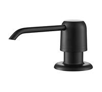 KRAUS Dispenser per sapone o lozioni da cucina con bottiglia di grande capacità da 500 ml e pompa in ottone, nero opaco