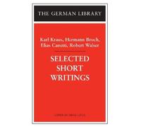 Kraus, Karl Selected Short Writings Book NUOVO
