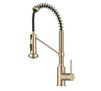Kraus KPF-1610SFACB Bolden Rubinetto da cucina estraibile in stile commerciale con doppia funzione spruzzatore, bronzo champagne antico senza macchie