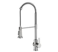 Kraus KPF-1691SFS Britt Commercial Style Pull Down Rubinetto da cucina a maniglia singola, in acciaio inossidabile senza macchie