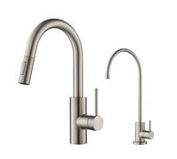 Kraus KPF-2620-FF-100SFS Cucina Estraibile e Rubinetto Filtro Acqua Purita Combo, Acciaio Inossidabile Senza Macchie, 16 pollici