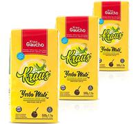 Kraus Yerba Mate Tè Gaucho Sin Palo 1.5kg (500g x 3) + Campione Regalo (40g):Ricco di antiossidanti e vitamine, accelera il metabolismo, senza zucchero | Argentina