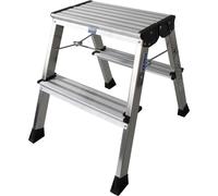 Scala Pieghevole a 2 Scalini Krause 130037 Argentato Alluminio