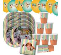 Krause & Sohn Set per Festa di Compleanno per Bambini - Decorazione Tavolo (Pippi Calze Lunghe)